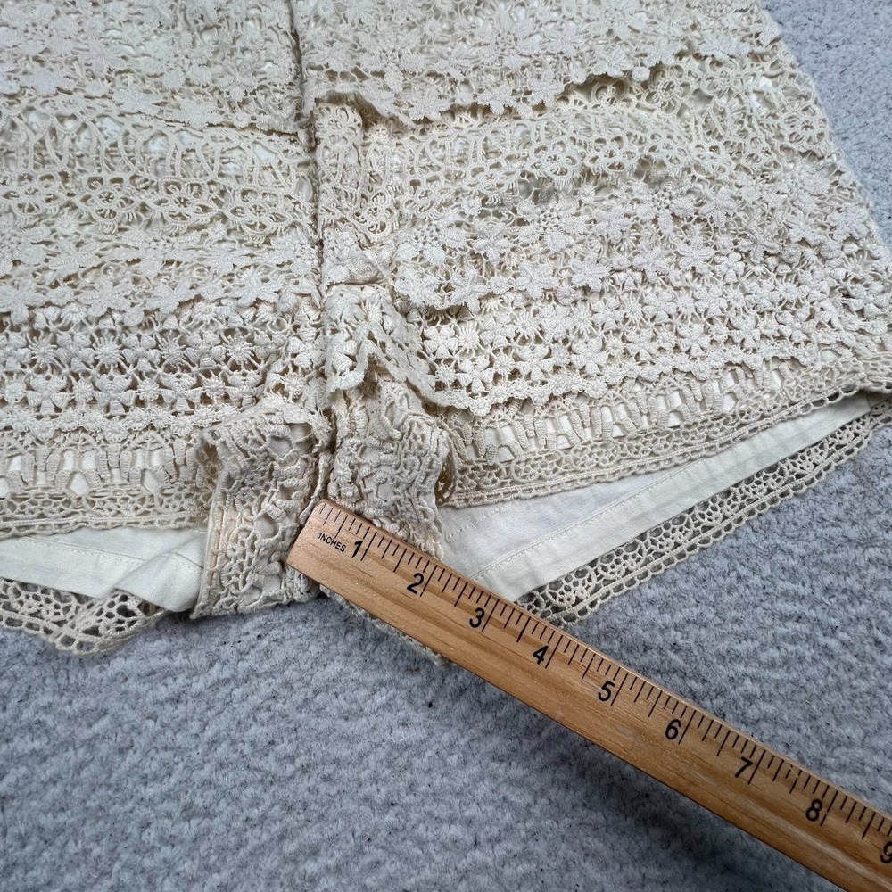 Denim & Supply Ralph Lauren Shorts Women 29 *32 Crochet Floral Lace Bummer Cream - Picture 7 of 8